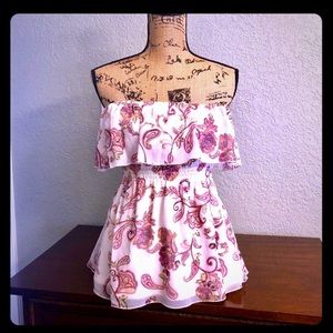 Candie’s Floral Strapless Top in Size M